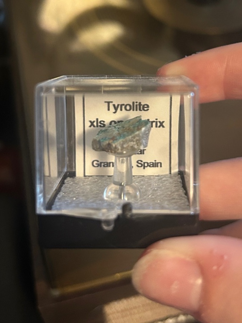 XS Mineral Display - Blue-Green Crystal